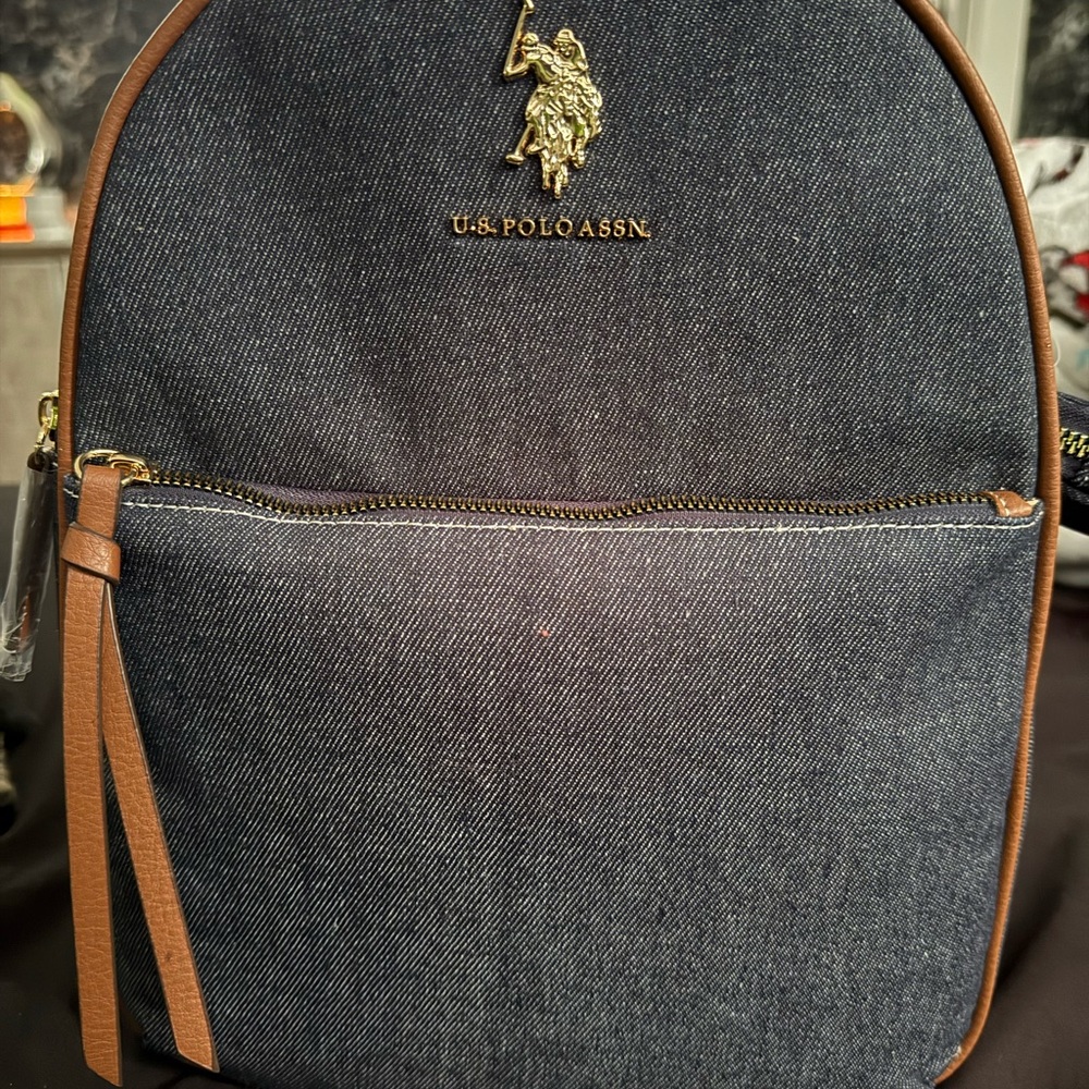 U.S. Polo Assn. Denim and Brown Men's Backpack